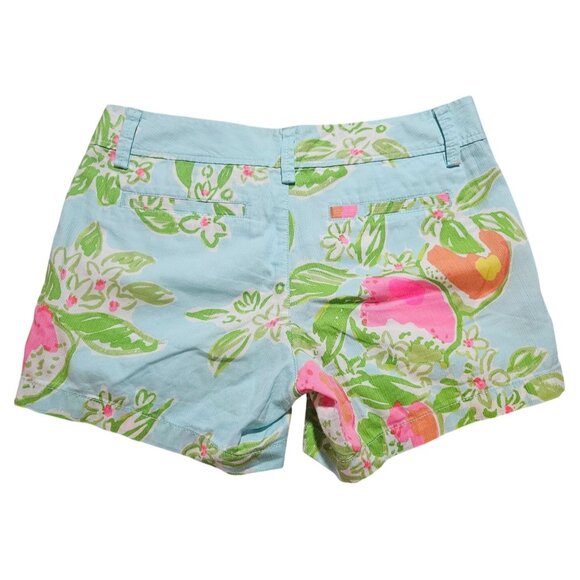 VTG Lilly Pulitzer Women's Spring  Floral Cotton Shorts 4 Multicolor Button Deta - Picture 2 of 13